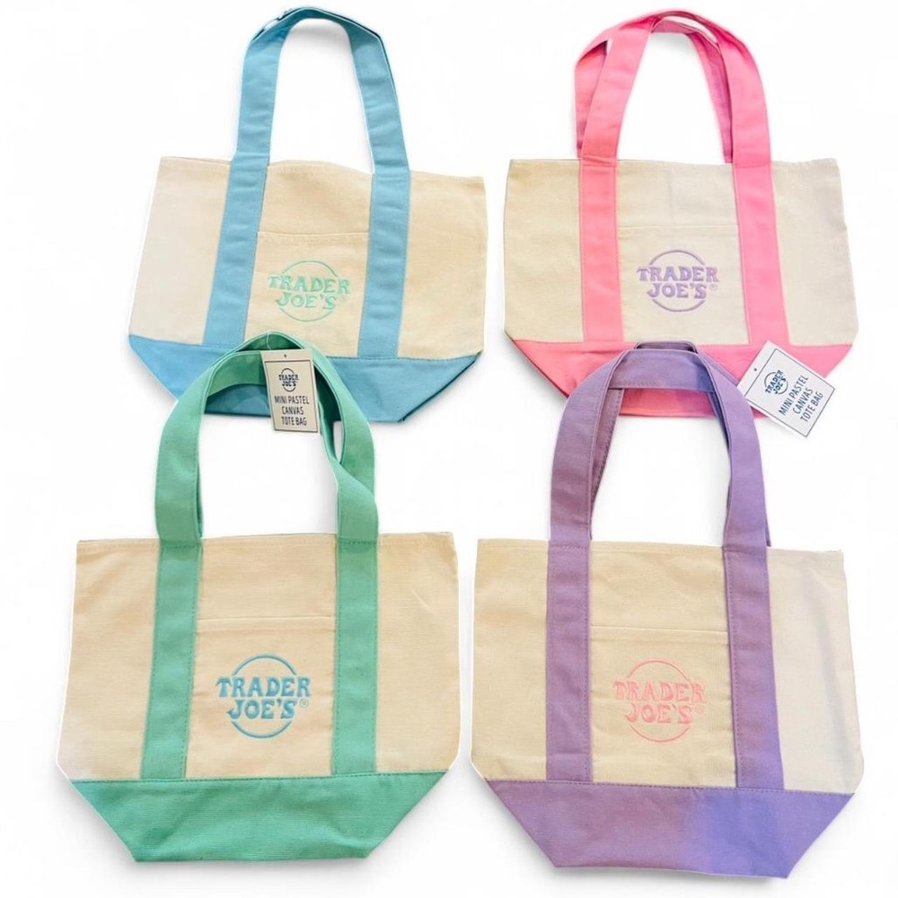 Trader Joe's LIMITED EDITION 2026 Spring Mini Canvas Tote- 1 Purple
